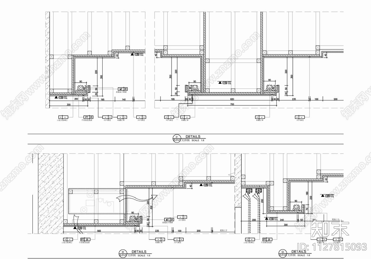 260㎡三层小别墅cad施工图下载【ID:1127815093】