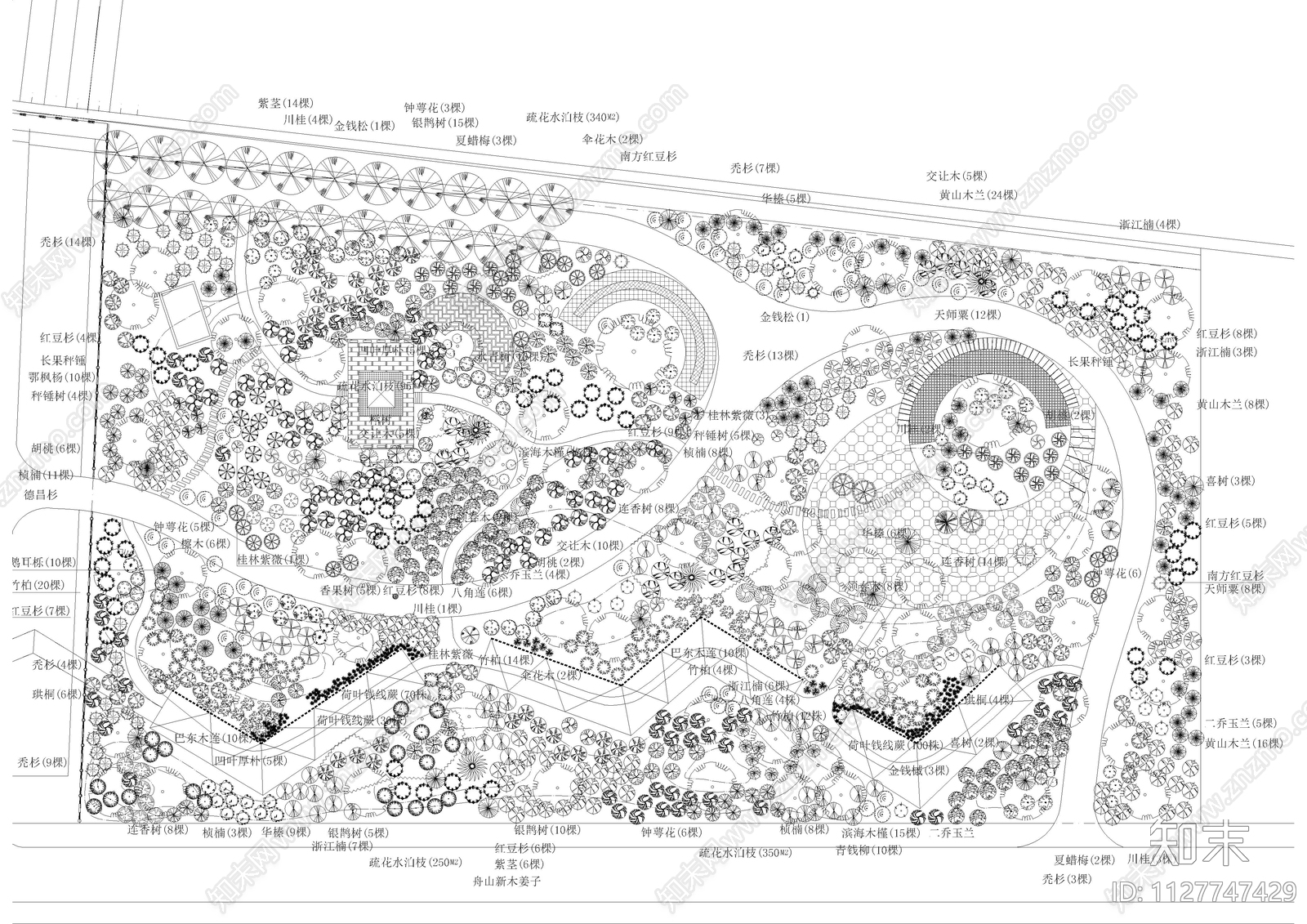 植物园绿化平面图施工图下载【ID:1127747429】