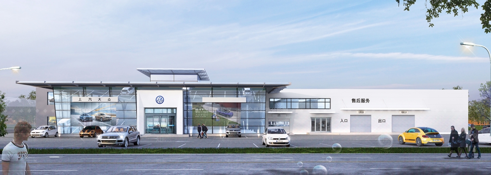 现代汽车4s店3D模型下载【ID:1127748274】