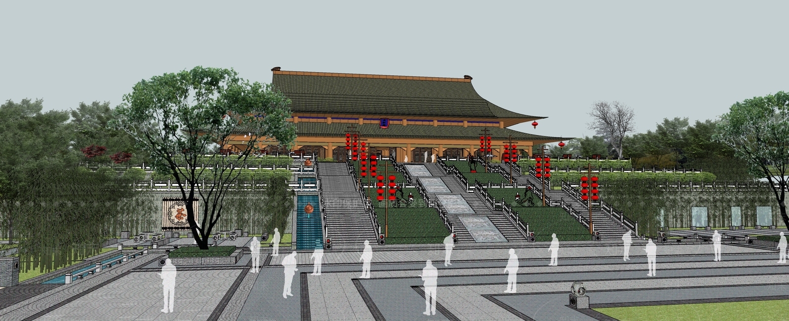 中式古建筑SU模型下载【ID:1127751486】