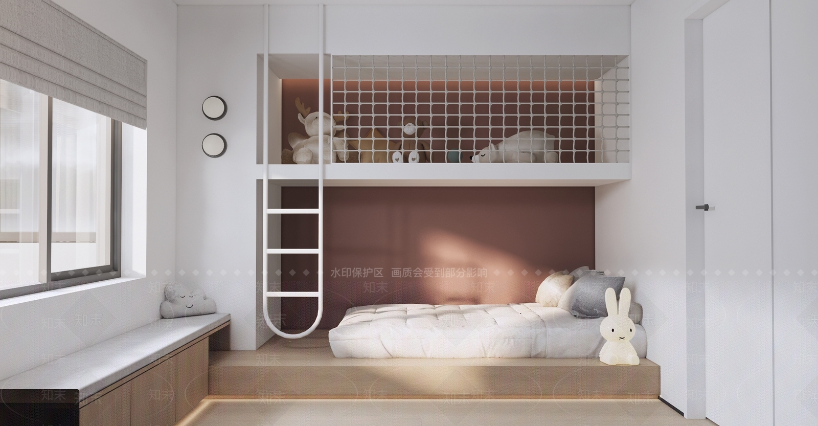 现代儿童房卧室SU模型下载【ID:1127896111】