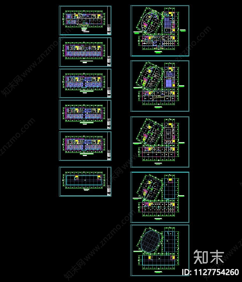 现代养老院cad施工图下载【ID:1127754260】