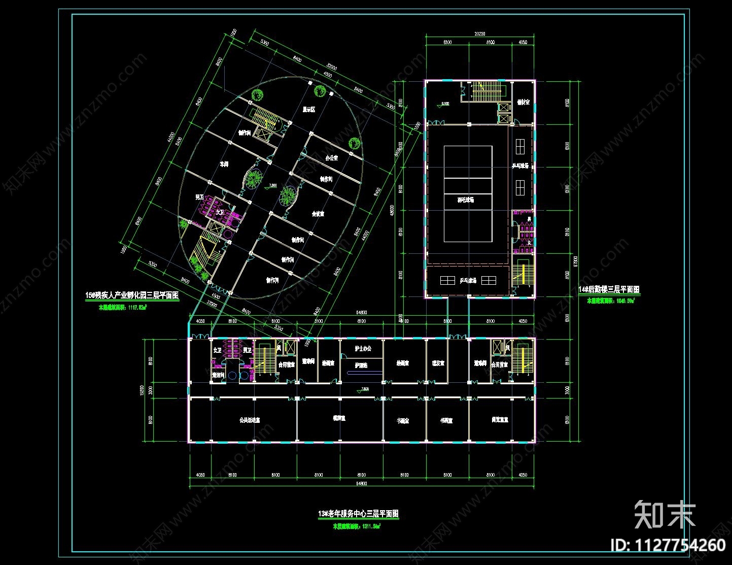 现代养老院cad施工图下载【ID:1127754260】