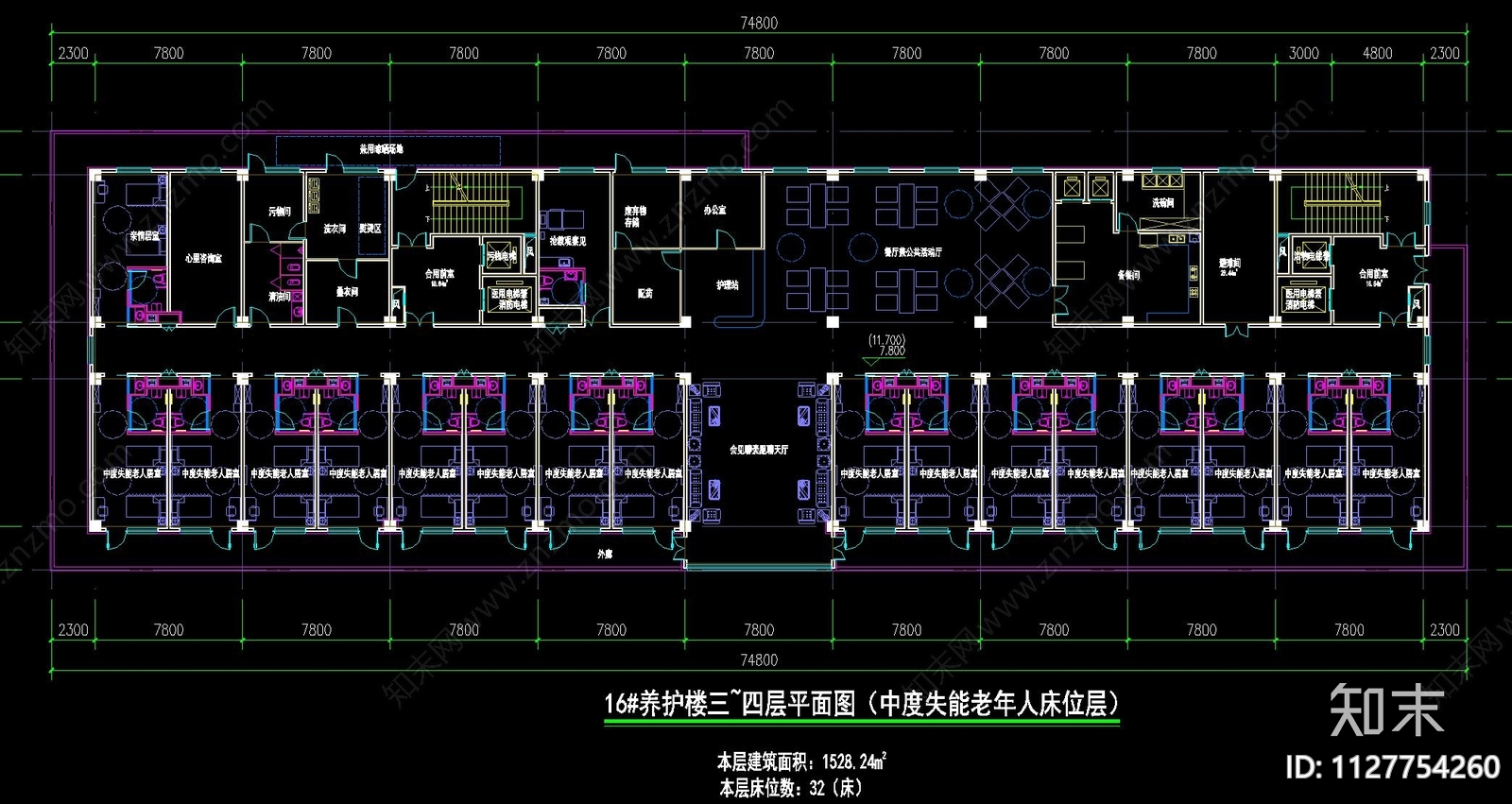 现代养老院施工图下载【ID:1127754260】