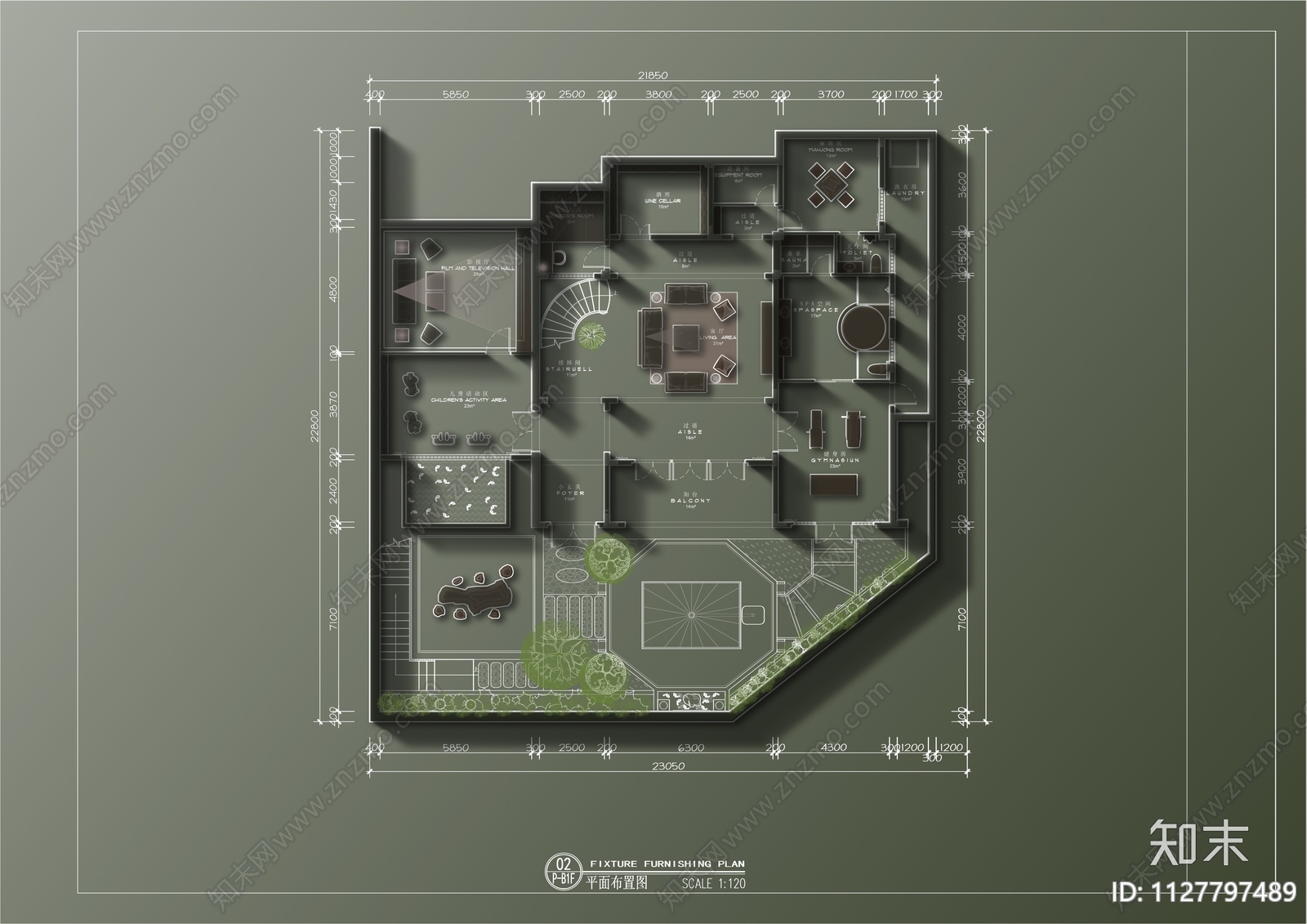 法式轻奢别墅设计方案cad施工图下载【ID:1127797489】