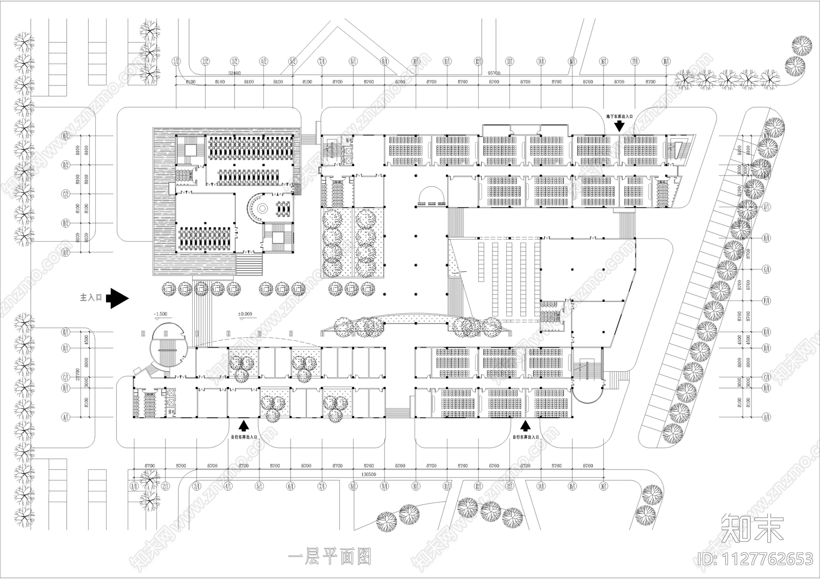某大学教学楼设计cad图施工图下载【ID:1127762653】