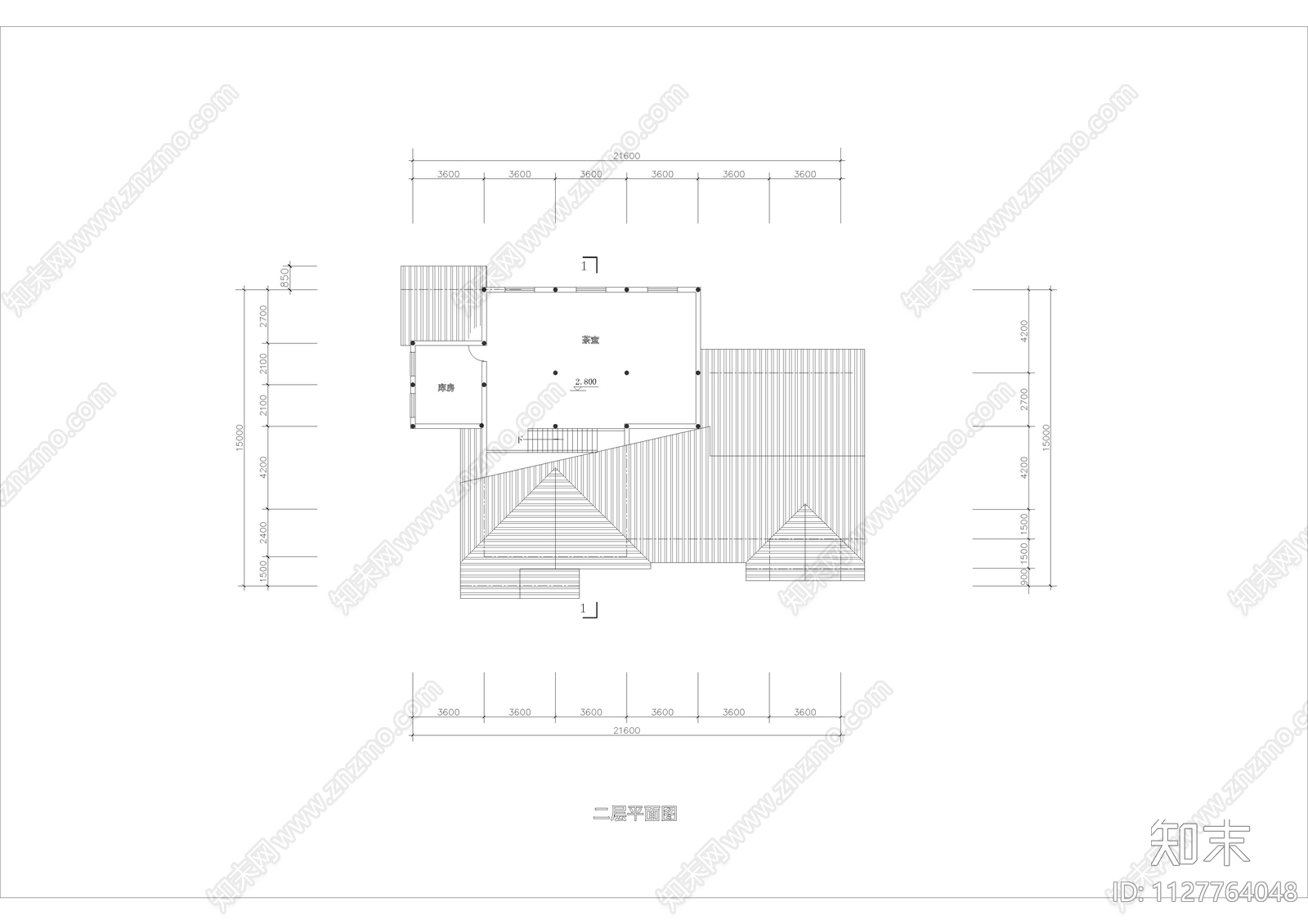 公园游人中心全套建筑cad施工图下载【ID:1127764048】