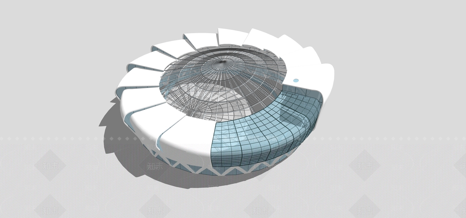 展览馆建筑SU模型精品下载_SketchUp模型_知末网