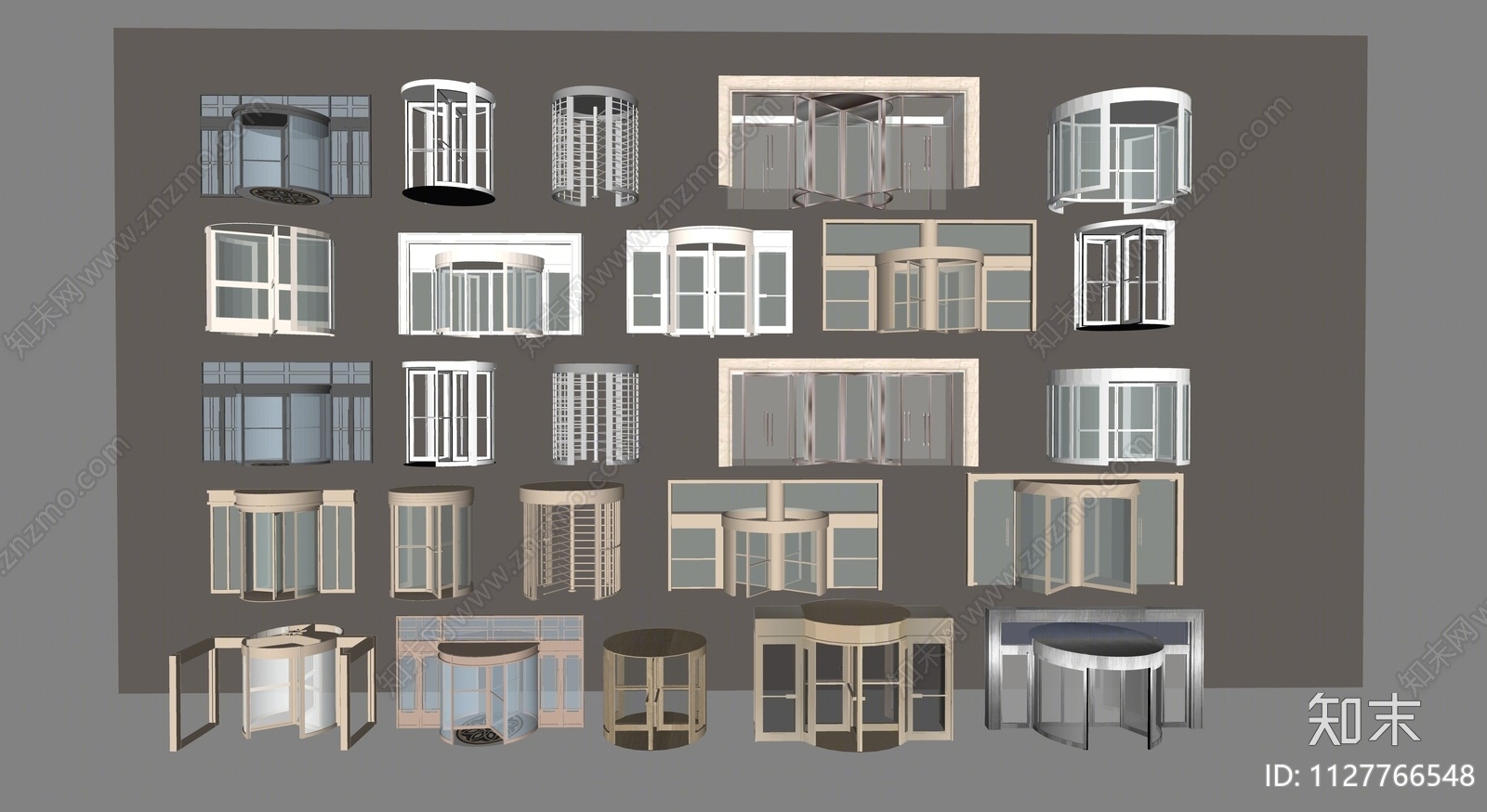 现代商场旋转门SU模型下载【ID:1127766548】