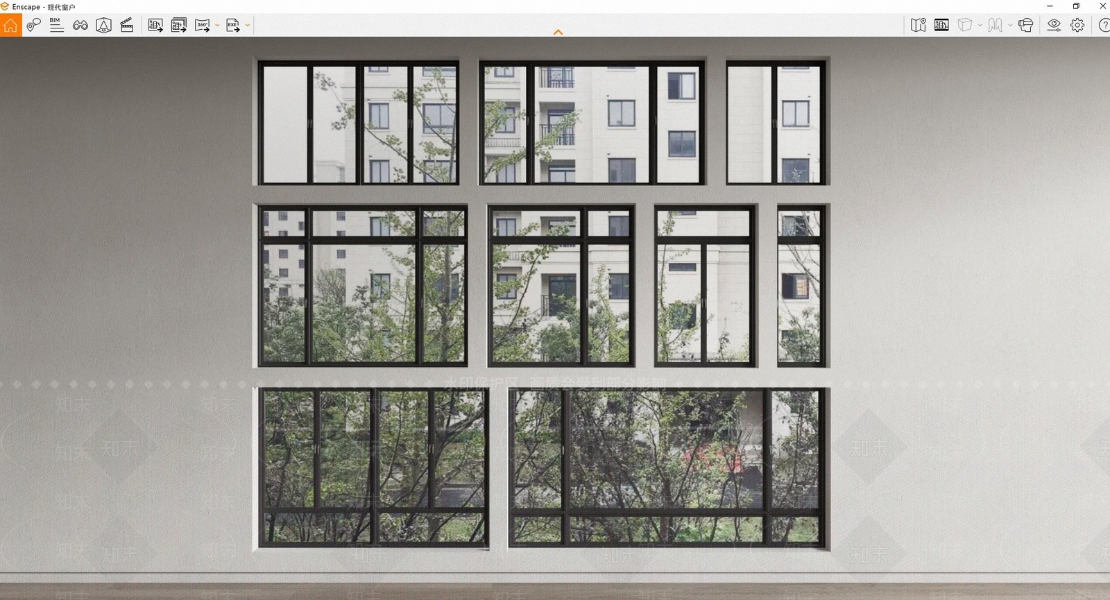 现代窗户SU模型下载【ID:1127766804】