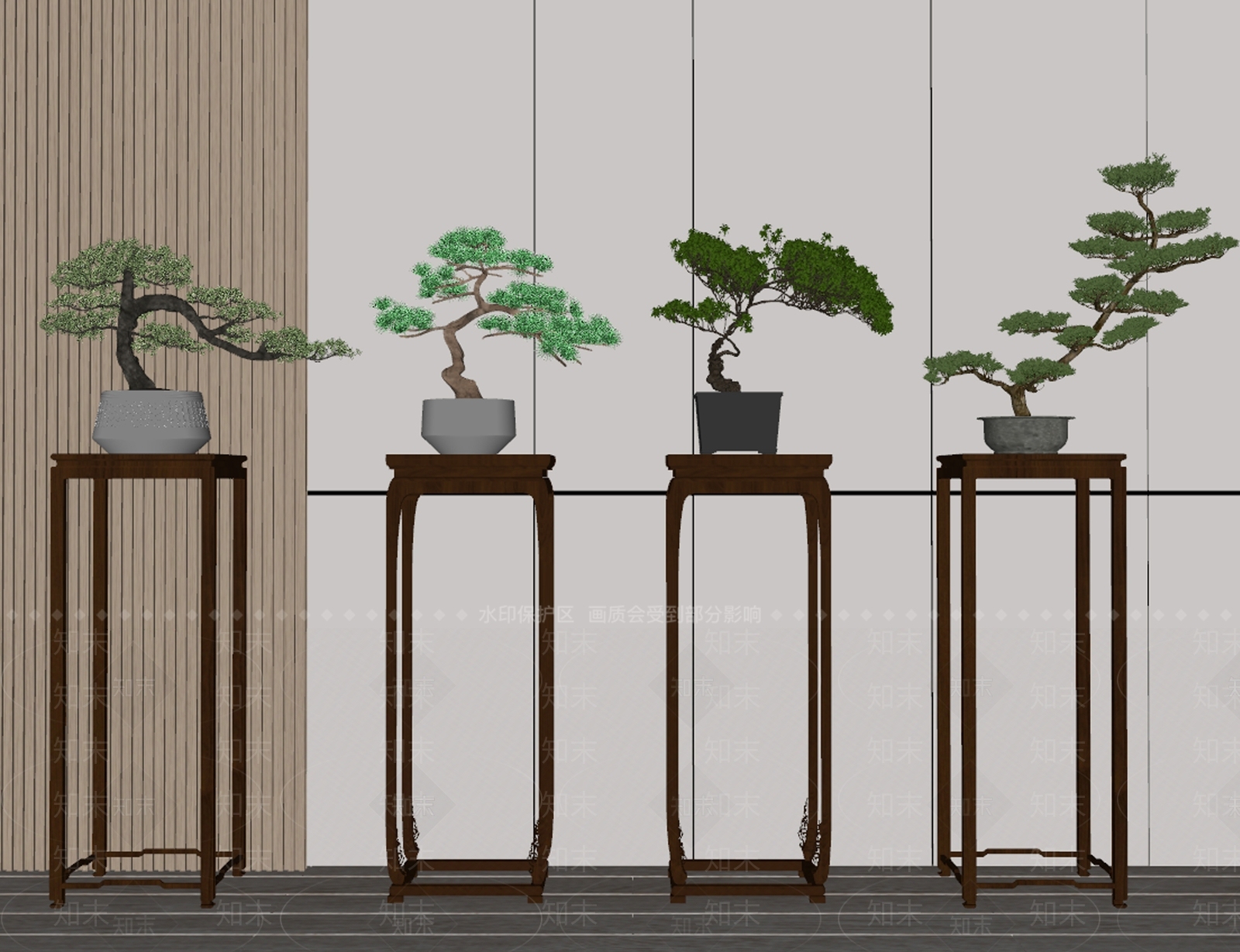新中式花几SU模型下载【ID:1127776128】