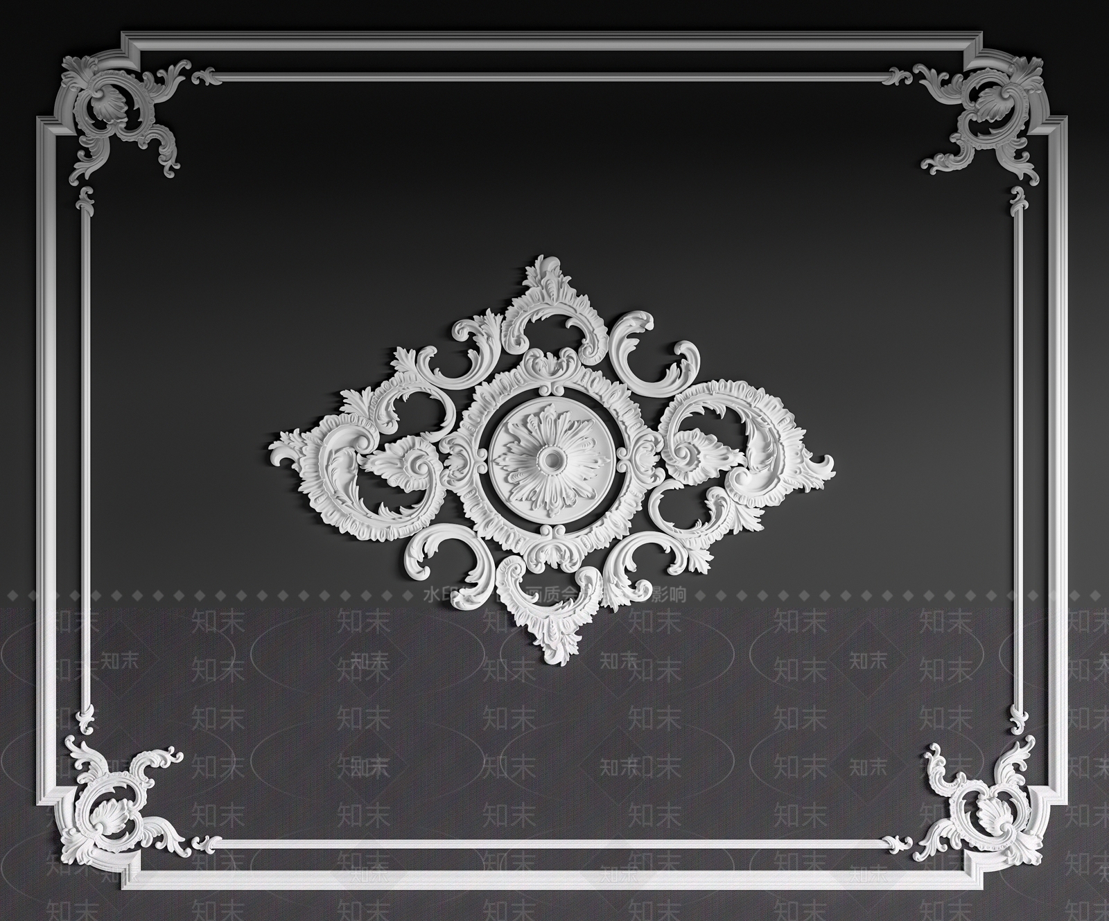 欧式石膏雕花SU模型下载【ID:1127780357】