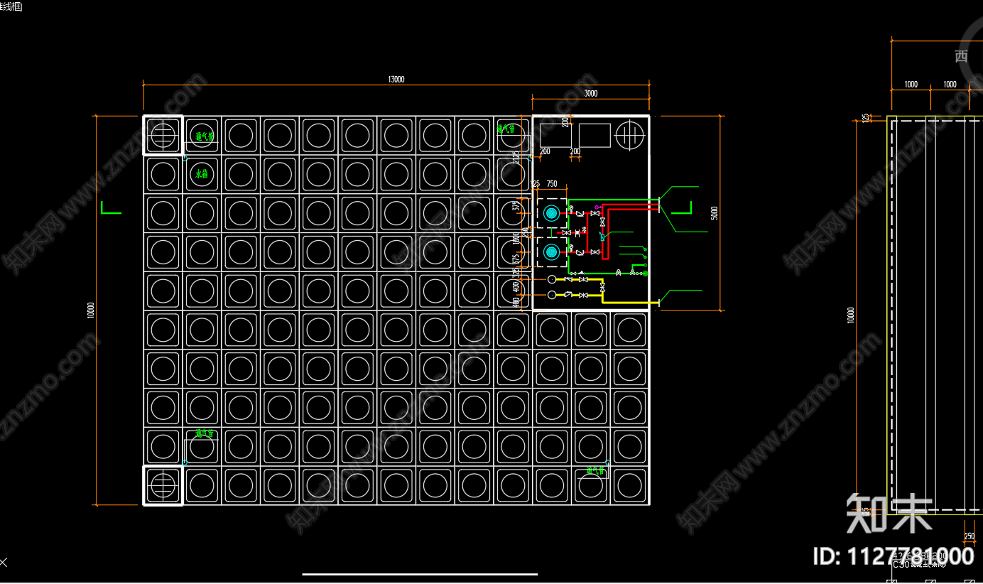 水泵房水池给排水cad施工图下载【ID:1127781000】