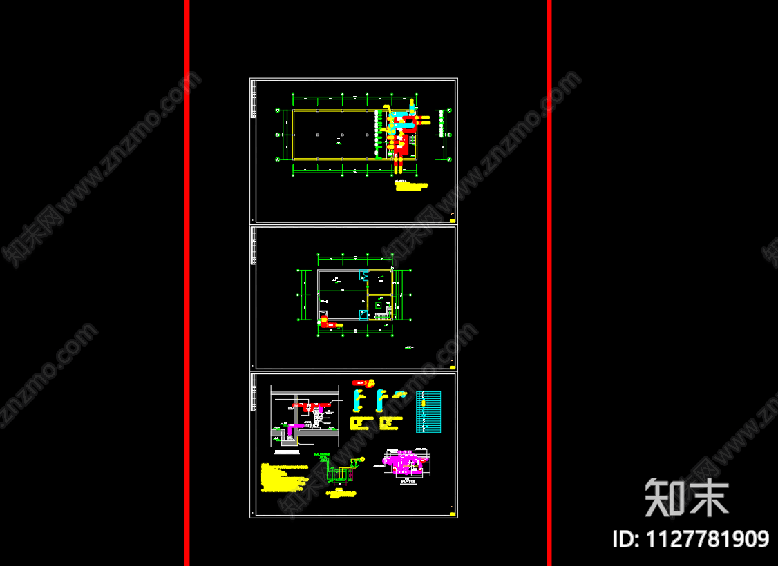 杉鑫小区消防二次供水泵房给排水cad施工图下载【ID:1127781909】