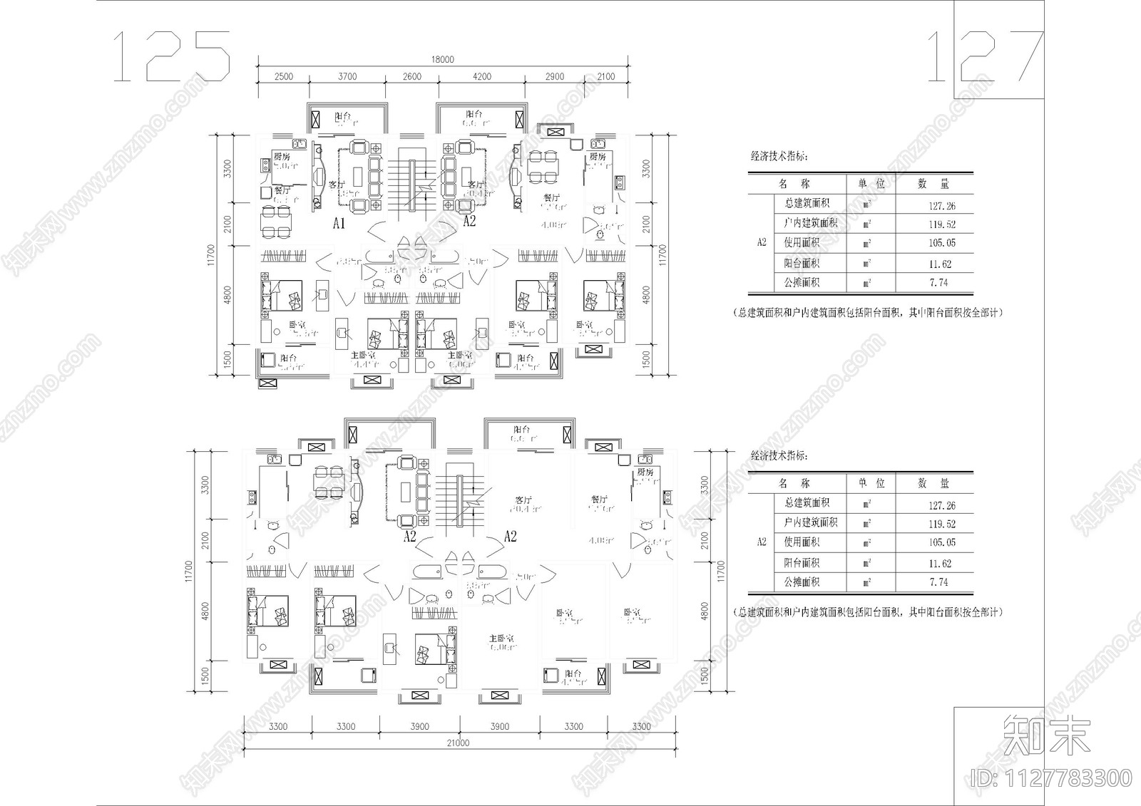 25个多层住宅经典户型平面施工图下载【ID:1127783300】