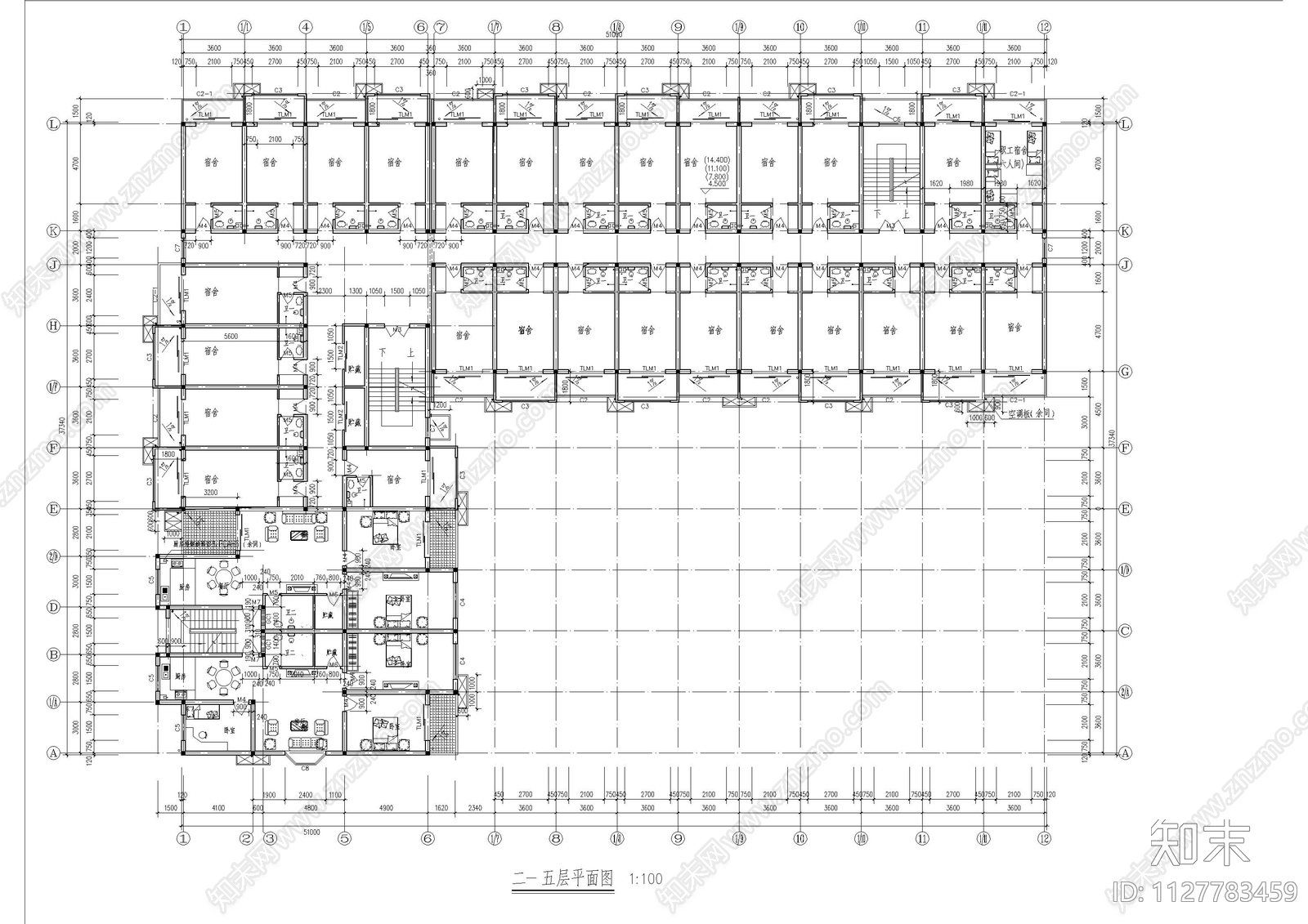 多层宿舍建筑施工图下载【ID:1127783459】