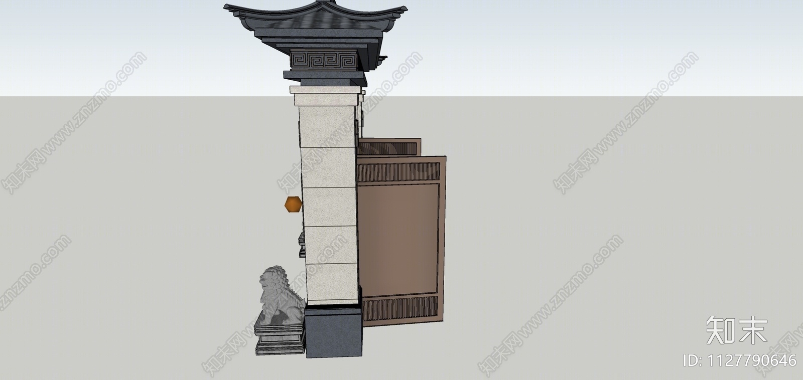 新中式牌坊牌楼SU模型下载【ID:1127790646】