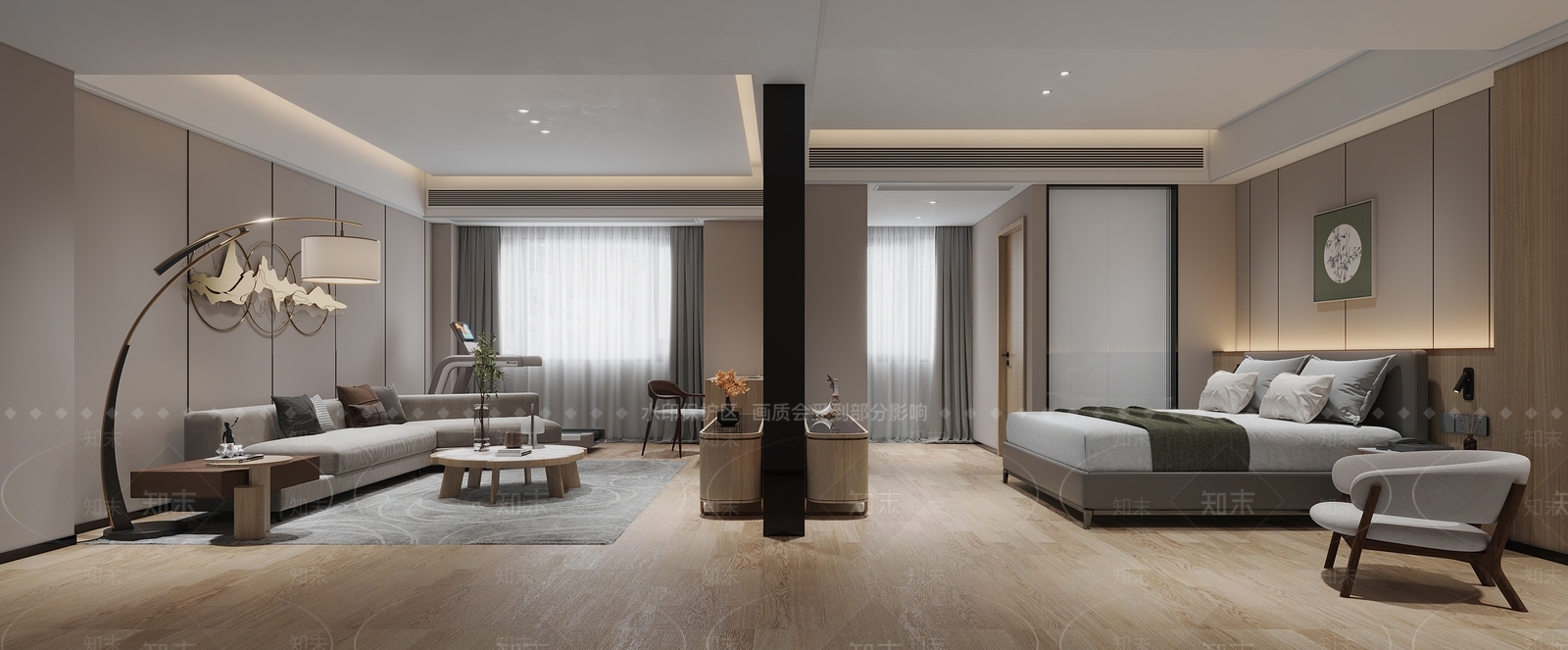 现代酒店商务套房3D模型下载【ID:1127797263】_知末3d模型网