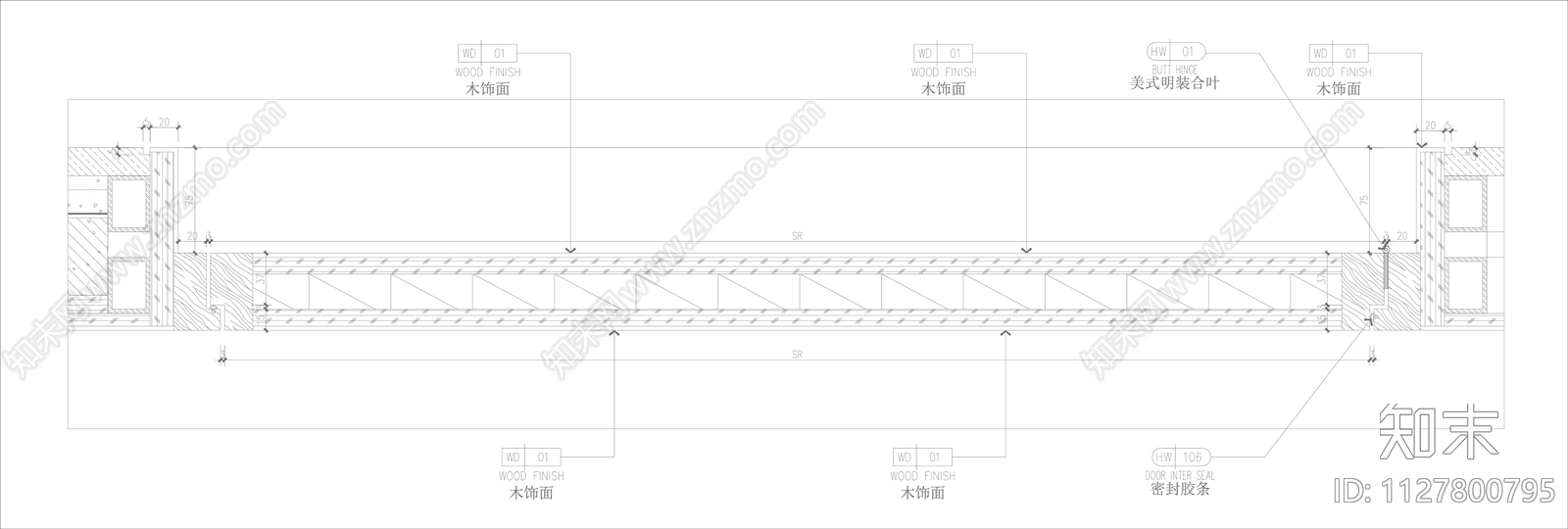 隐形门CAD节点大样图施工图下载【ID:1127800795】