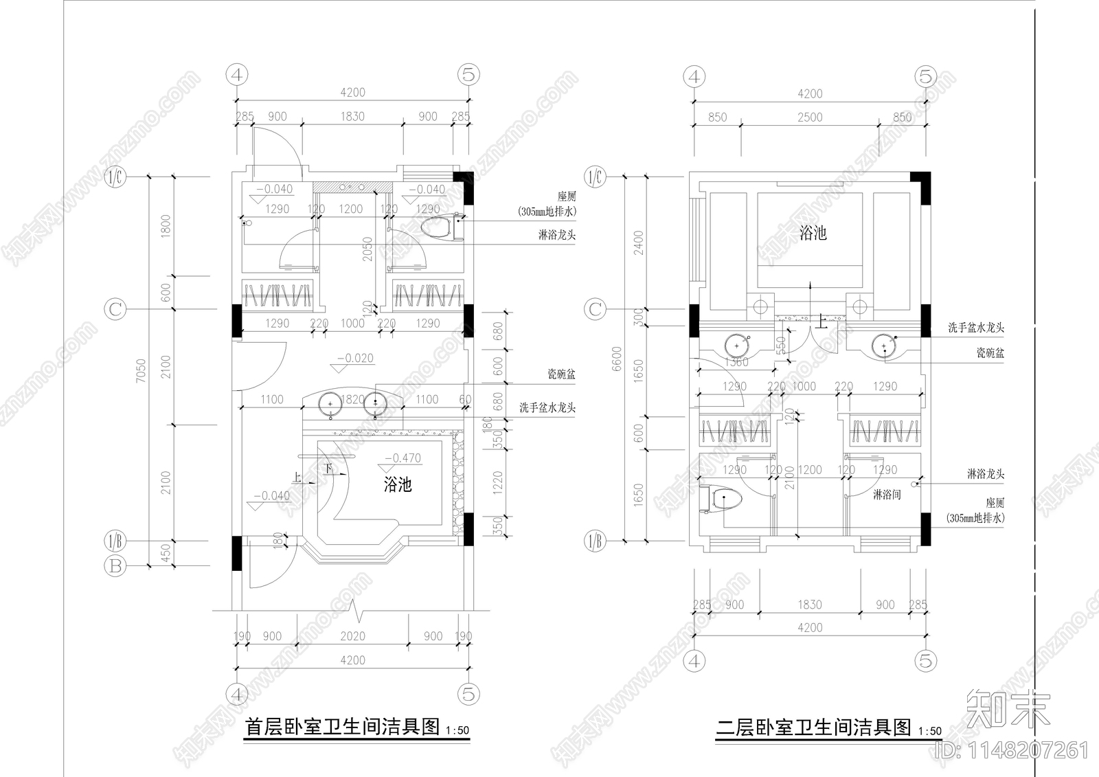 东南亚风格别墅室内cad施工图下载【ID:1148207261】