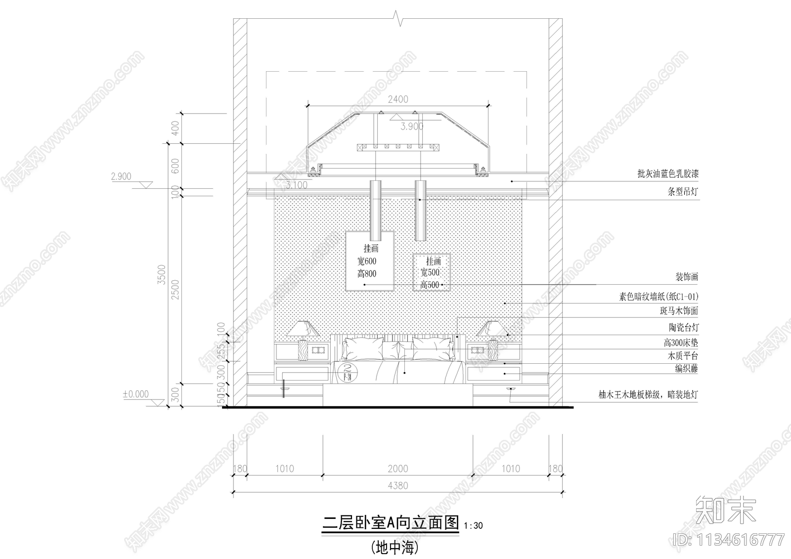 地中海风格别墅cad施工图下载【ID:1134616777】