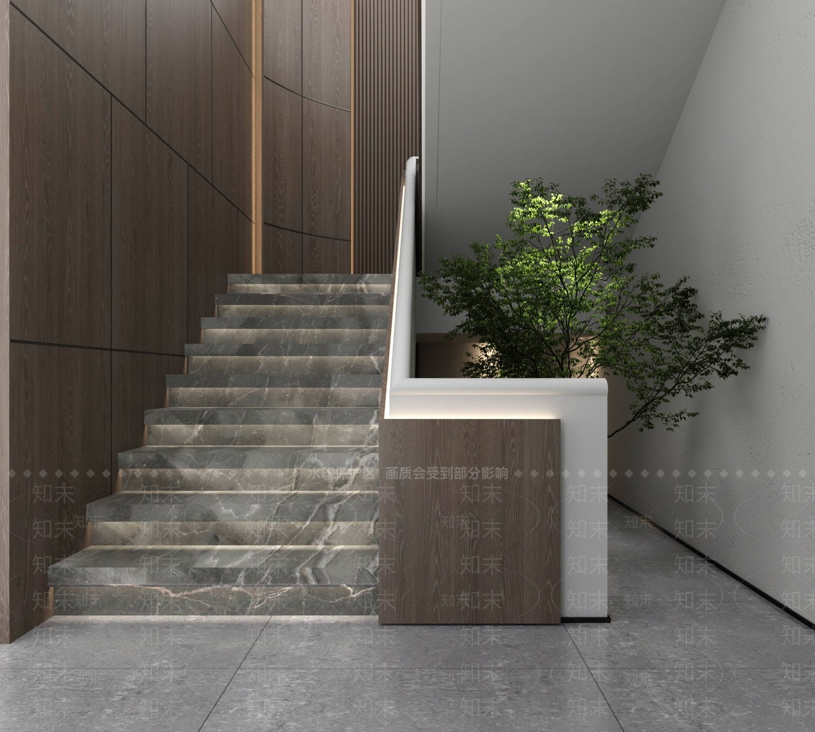 现代楼梯间3D模型下载【ID:1127805997】