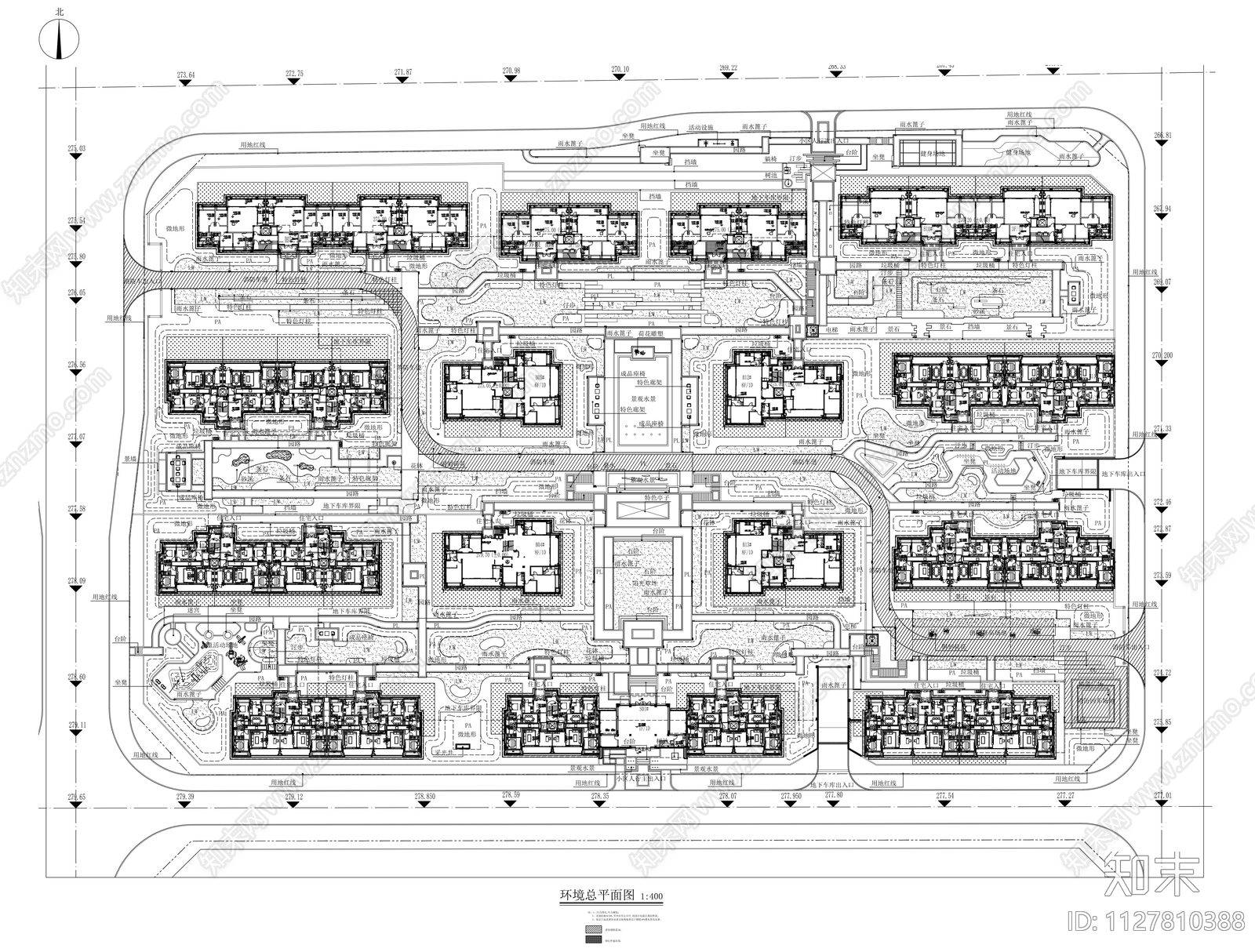 现代极简中式风格大区景观施工图下载【ID:1127810388】