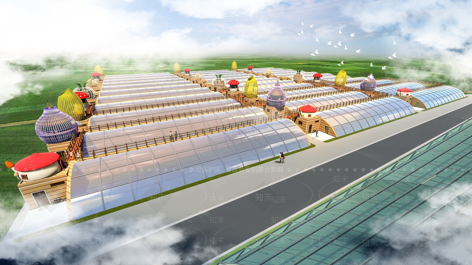 现代夯土蔬菜大棚SU模型下载【ID:1127810426】