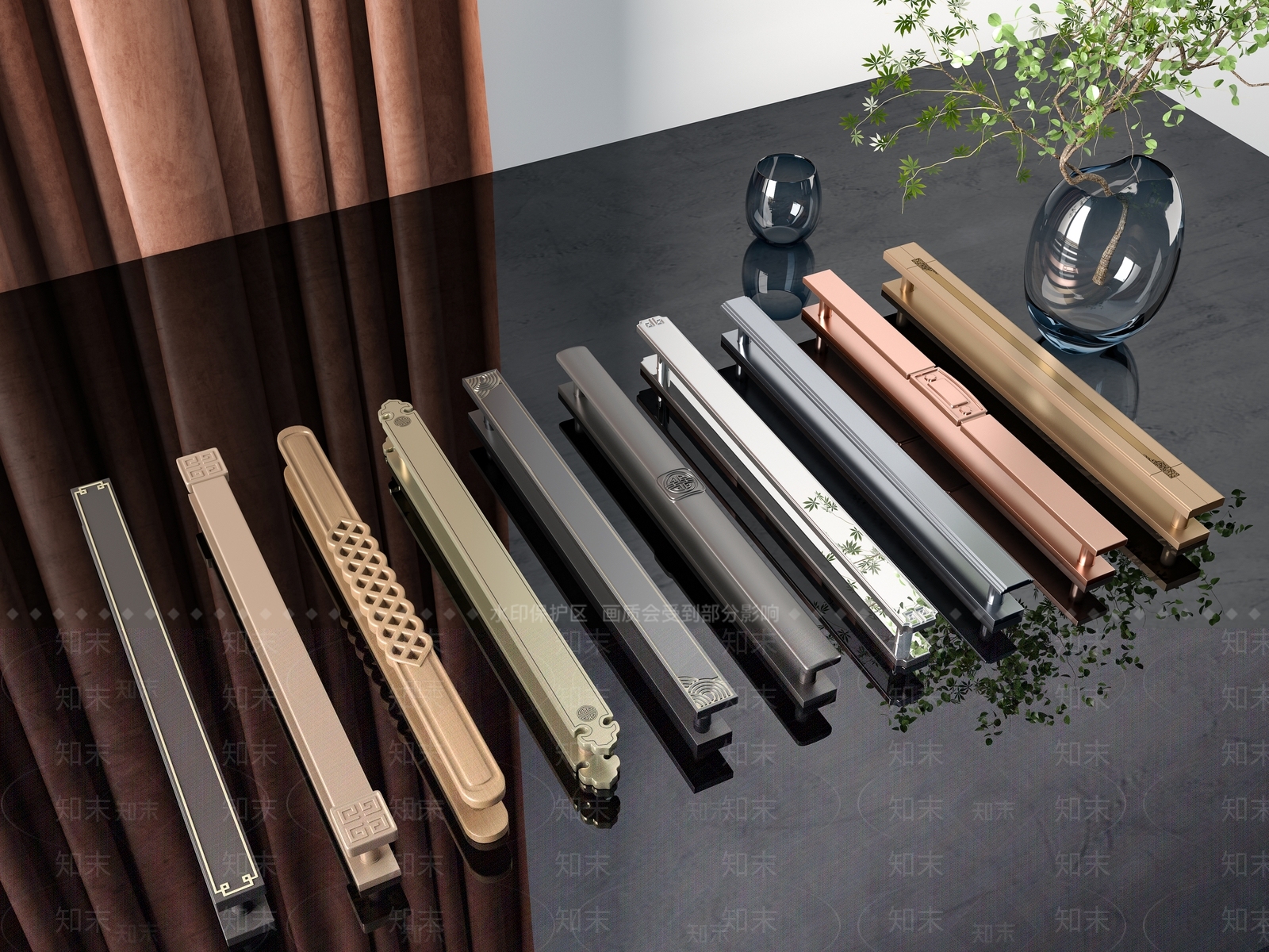 中式五金拉手SU模型下载【ID:1127823489】