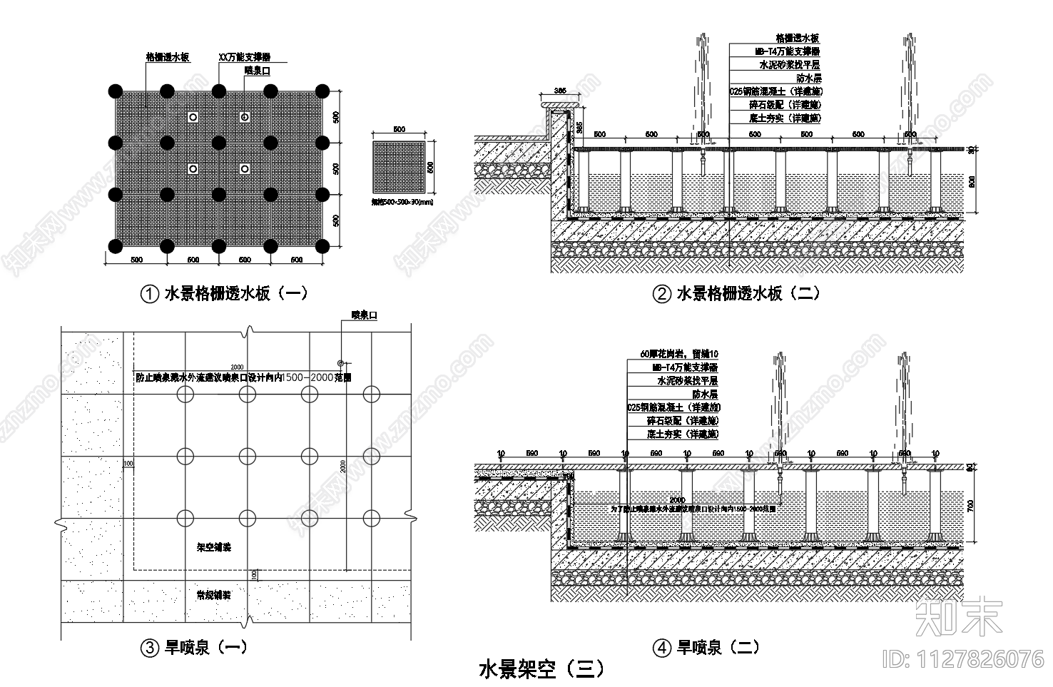 多类型万能支撑器安装大样图设计施工图下载【ID:1127826076】