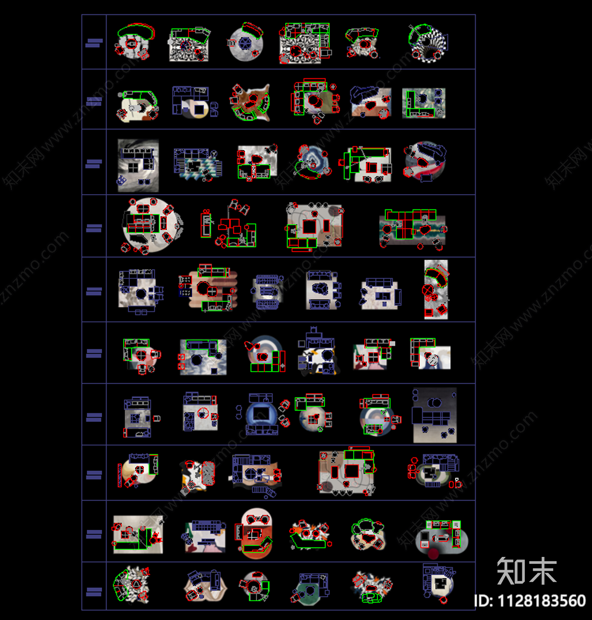 现代风格家具软装施工图下载【ID:1128183560】