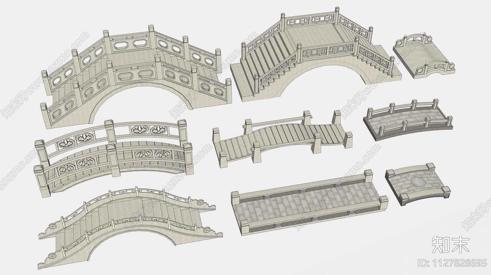 中式石桥SU模型下载【ID:1127828695】