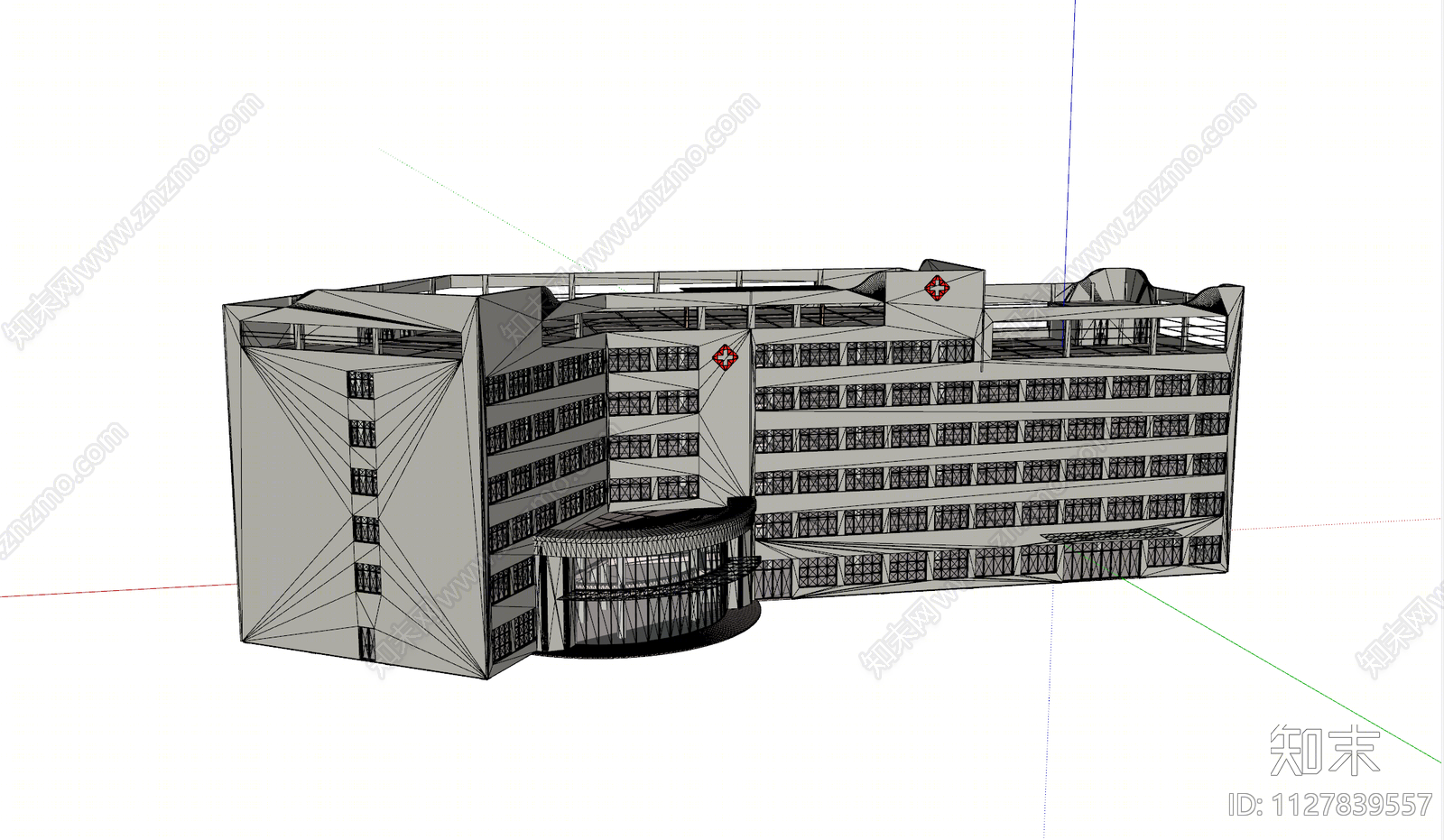 现代医疗建筑SU模型下载【ID:1127839557】