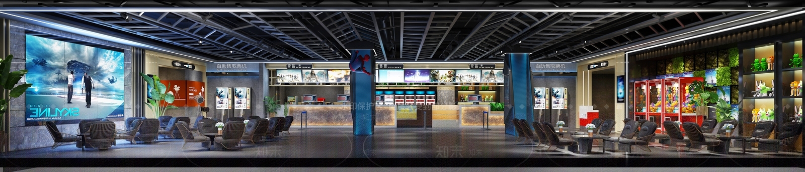 现代电影院大厅3D模型下载【ID:1127869935】