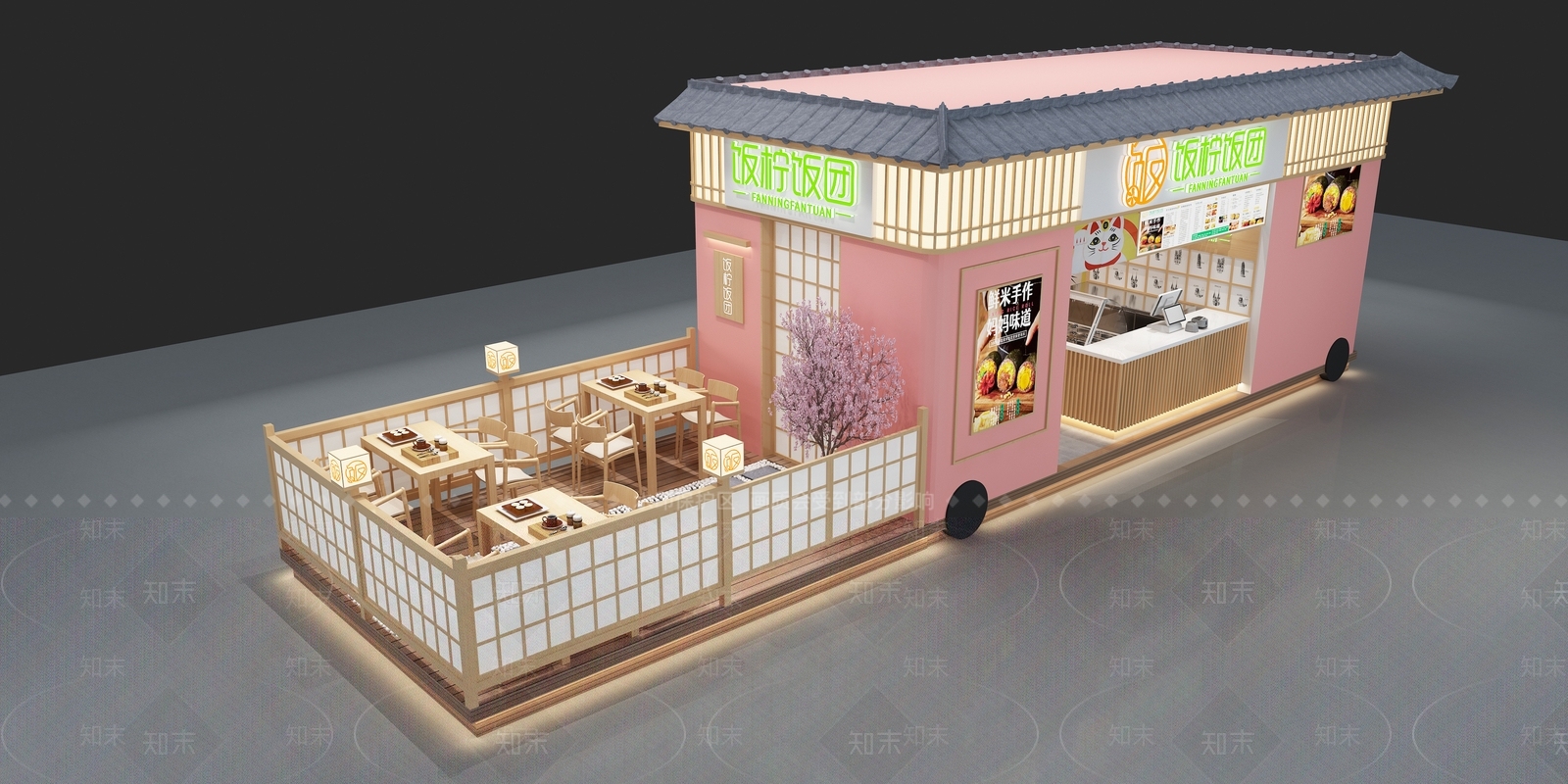 日式寿司店3D模型下载【ID:1127870938】