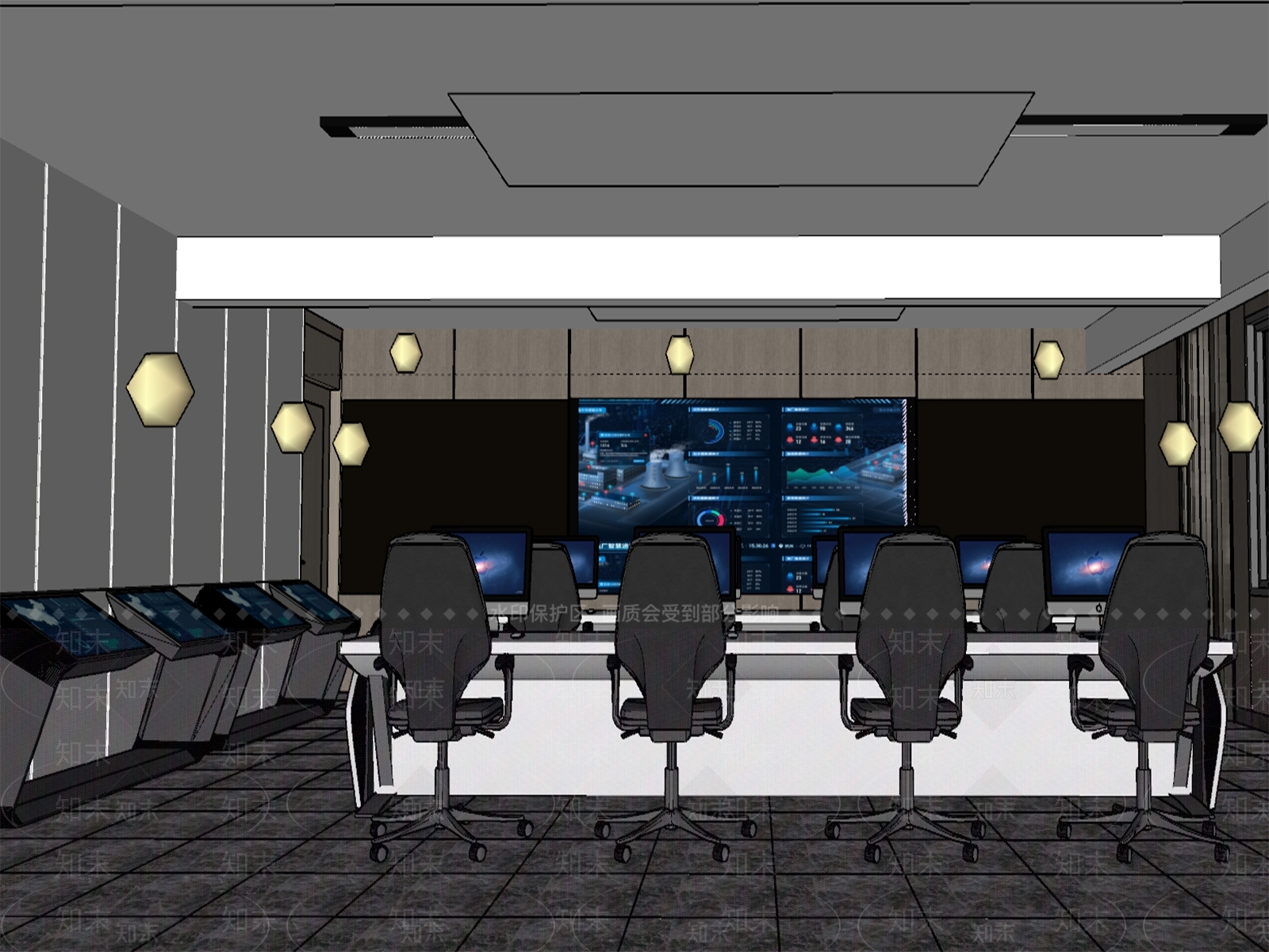 现代社区监控室SU模型下载【ID:1127871953】