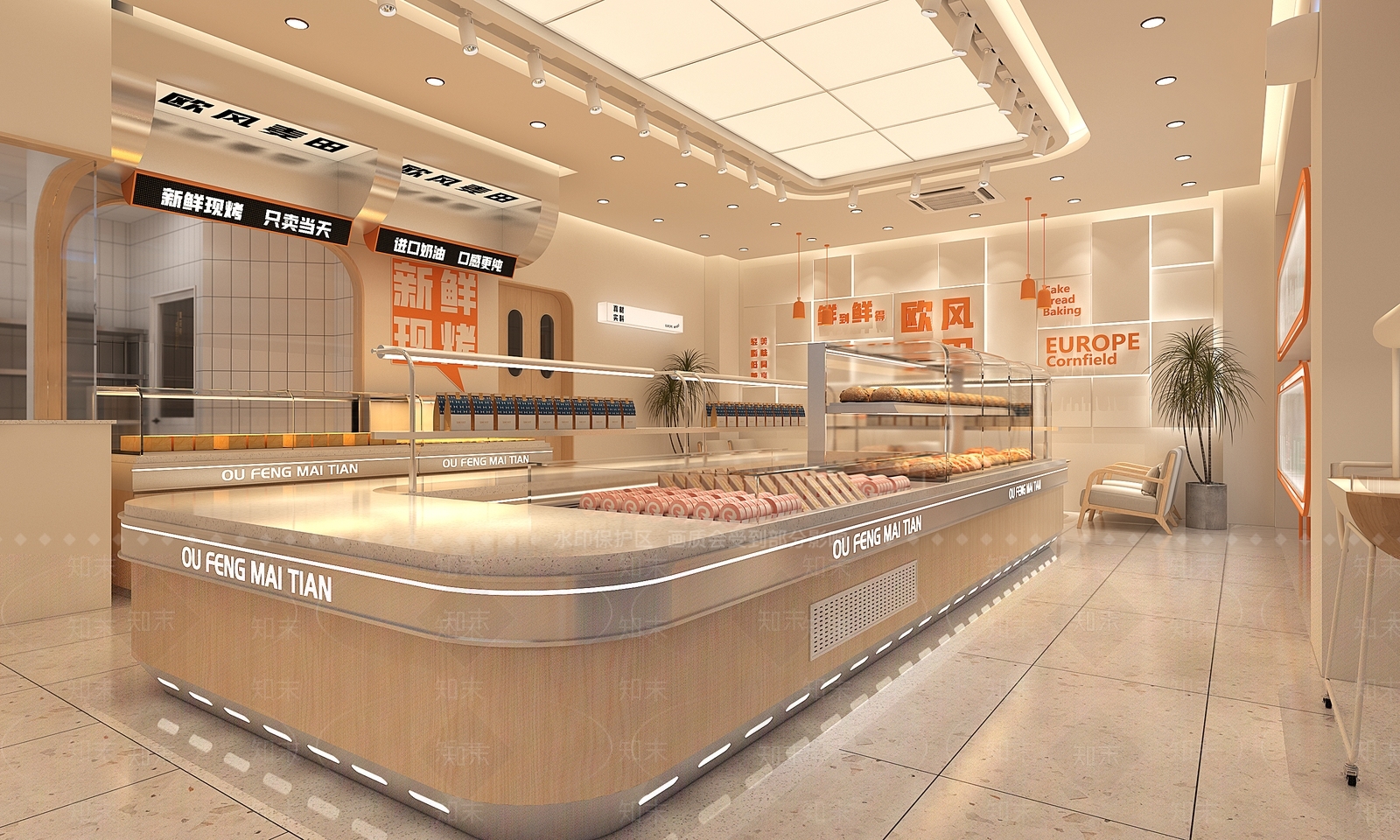 现代甜品面包店3D模型下载【ID:1127875186】