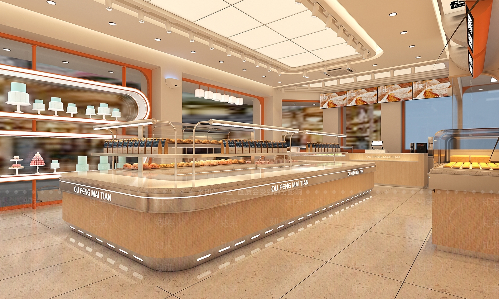 现代甜品面包店3D模型下载【ID:1127875186】