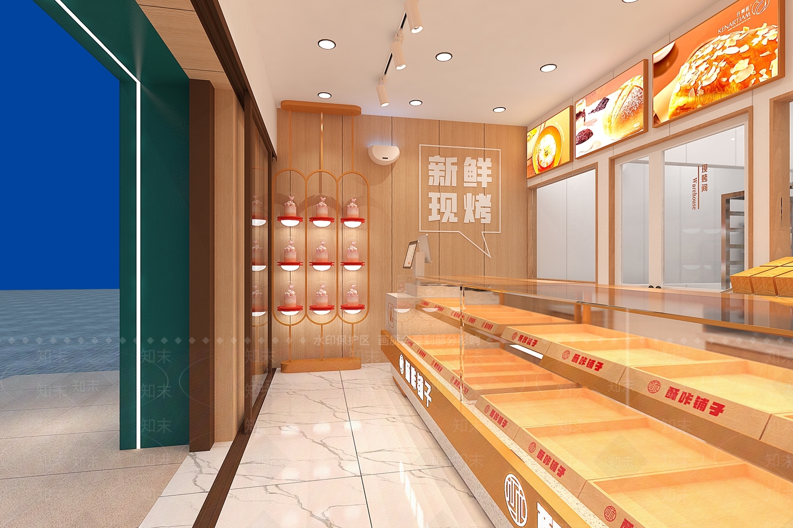 现代甜品面包店3D模型下载【ID:1127875786】