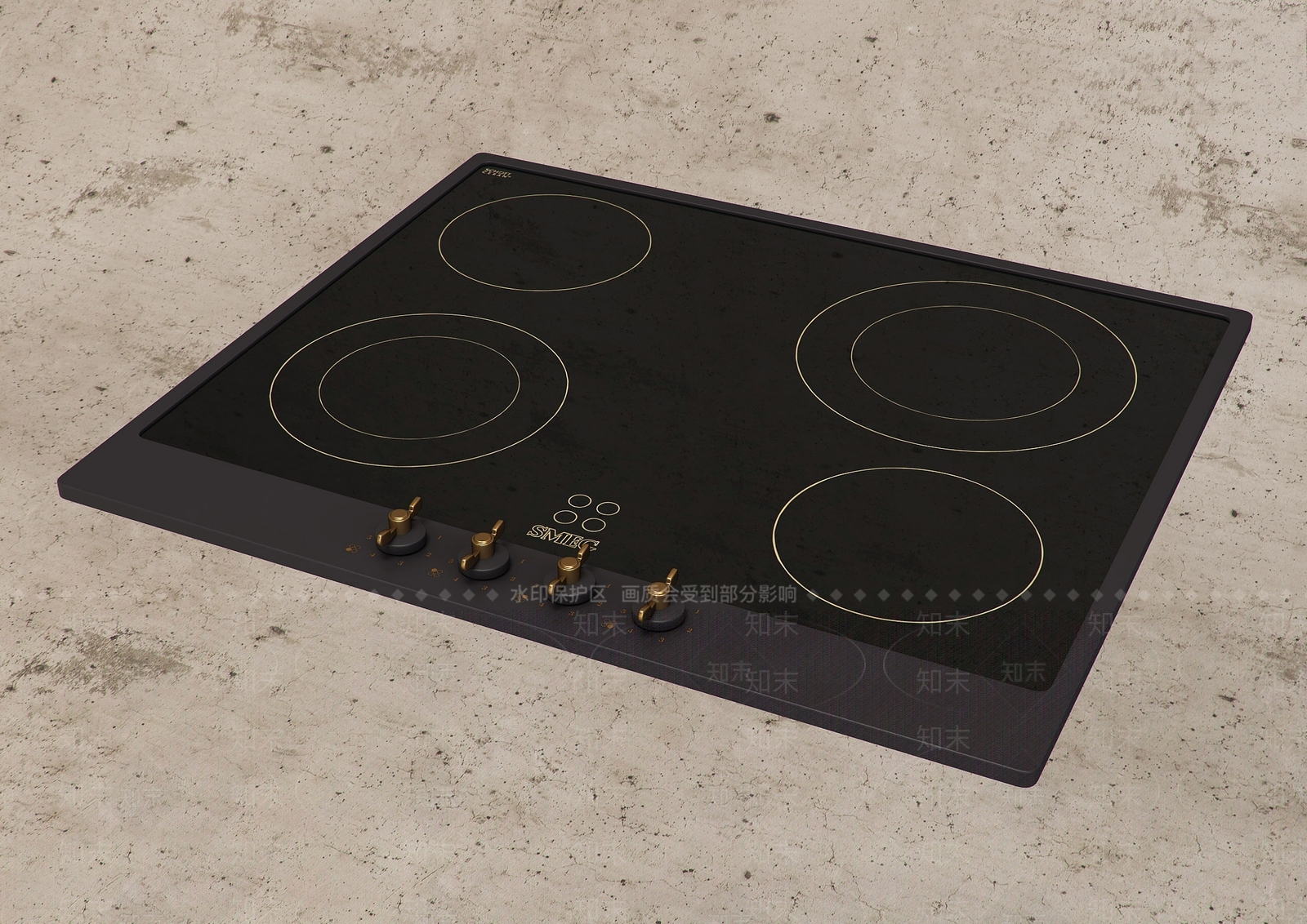 厨房嵌入式电磁炉3D模型下载【ID:1127878215】