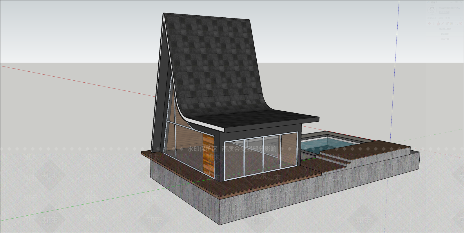 现代度假树屋SU模型下载【ID:1127878812】