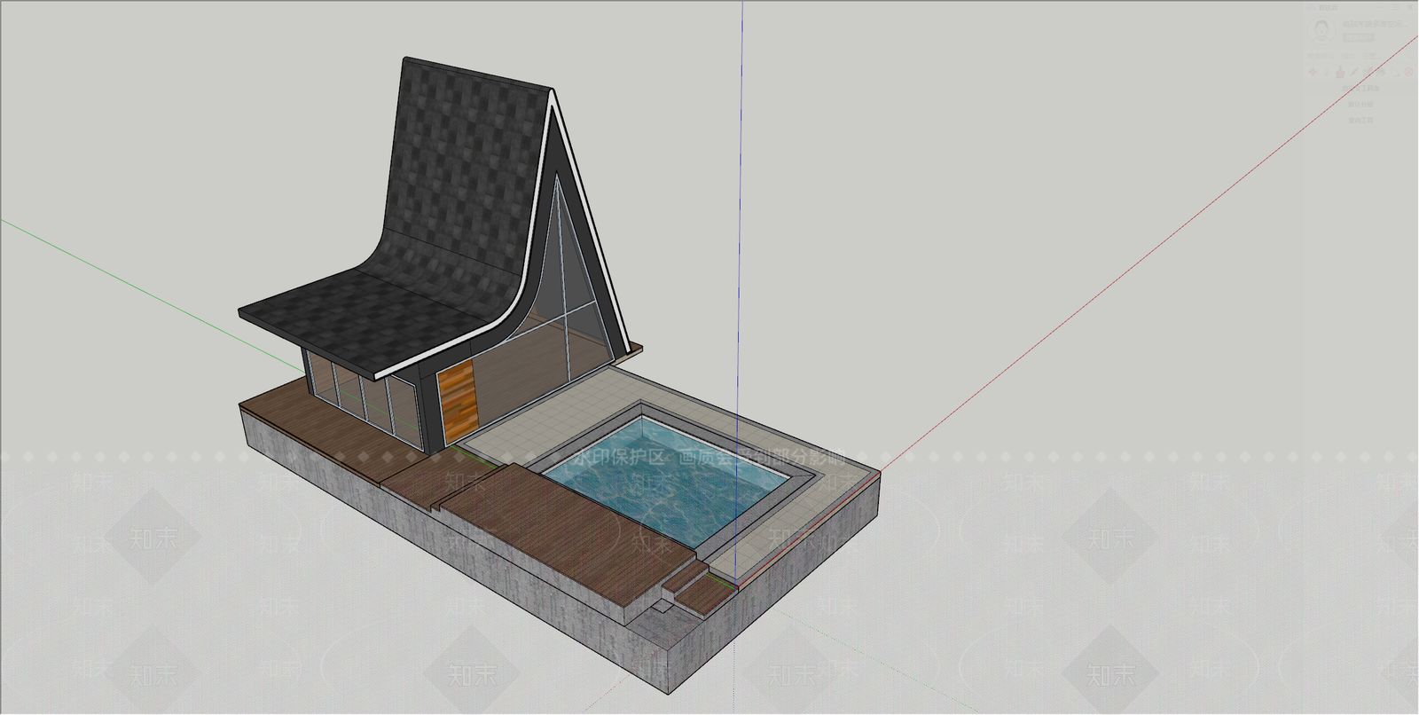 现代度假树屋SU模型下载【ID:1127878812】