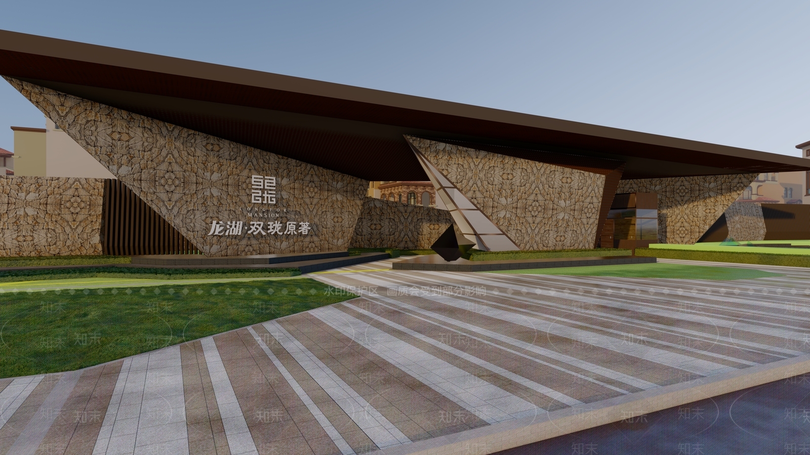 美式入口大门SU模型下载【ID:1127881361】