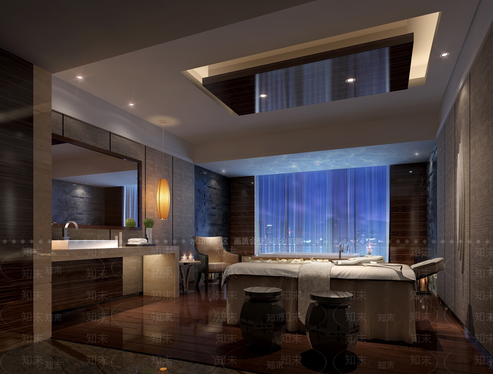 中式美容SPA店包房3D模型下载【ID:1127884384】