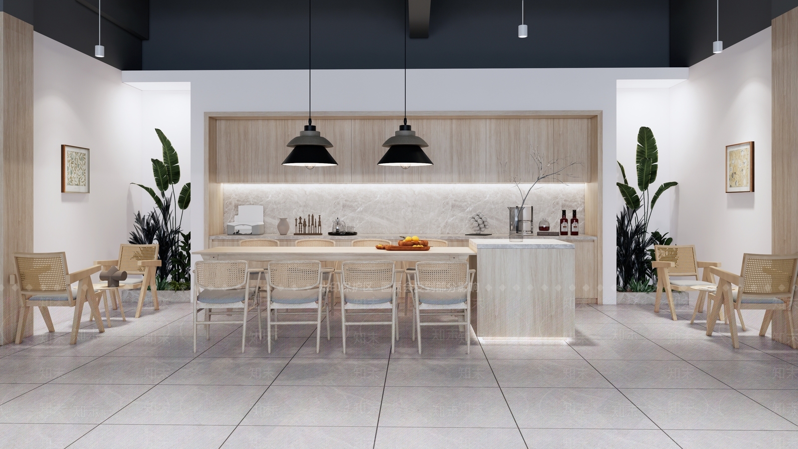 日式原木家居吧台SU模型下载【ID:1127886614】