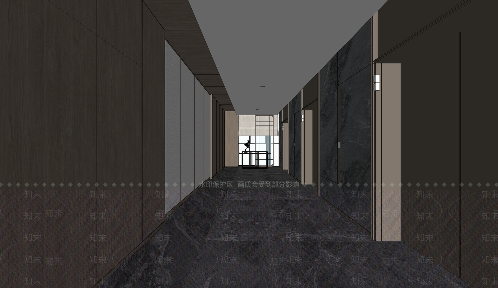现代电梯厅SU模型下载【ID:1127889049】