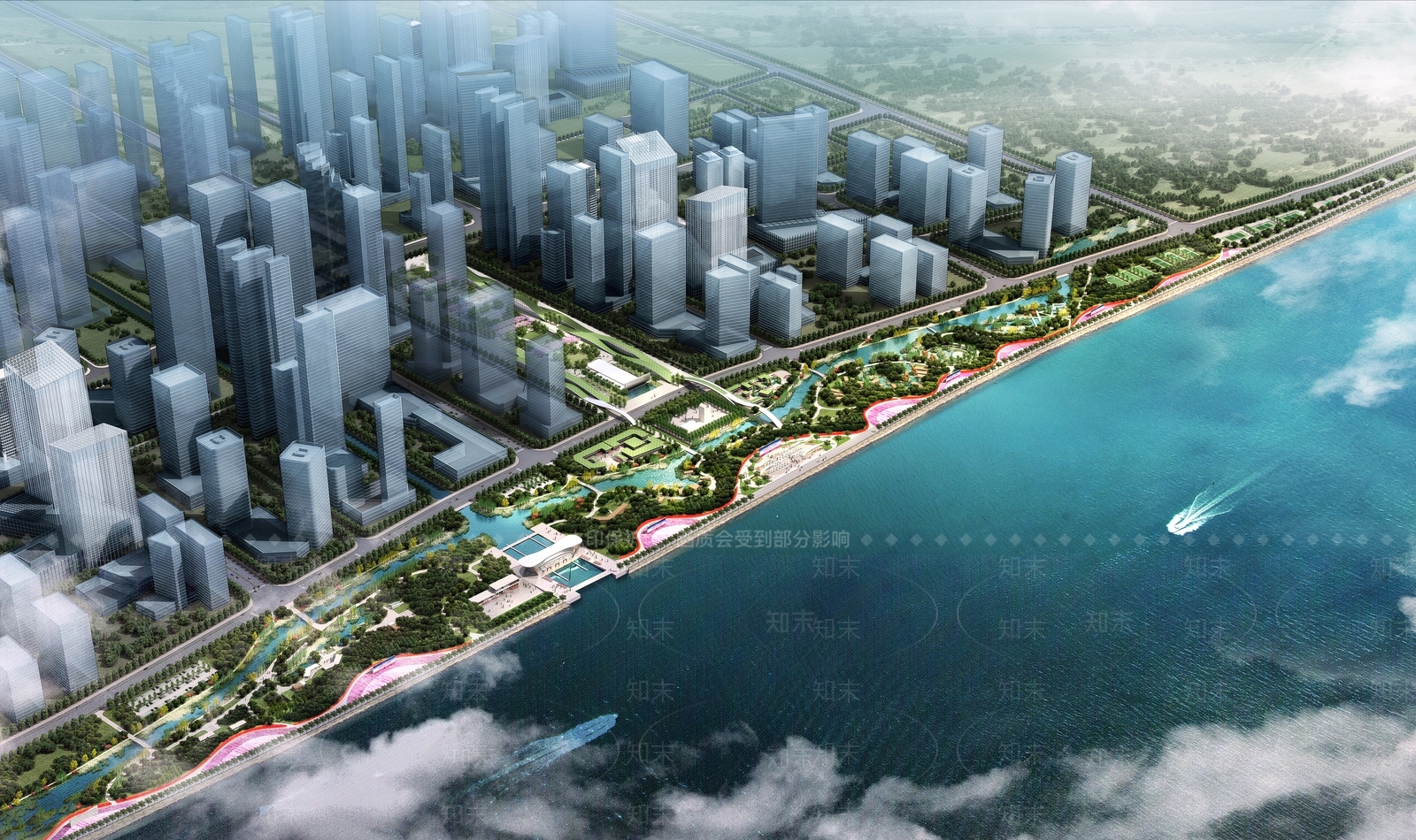 现代沿江城市公园鸟瞰规划3D模型下载【ID:1127898887】