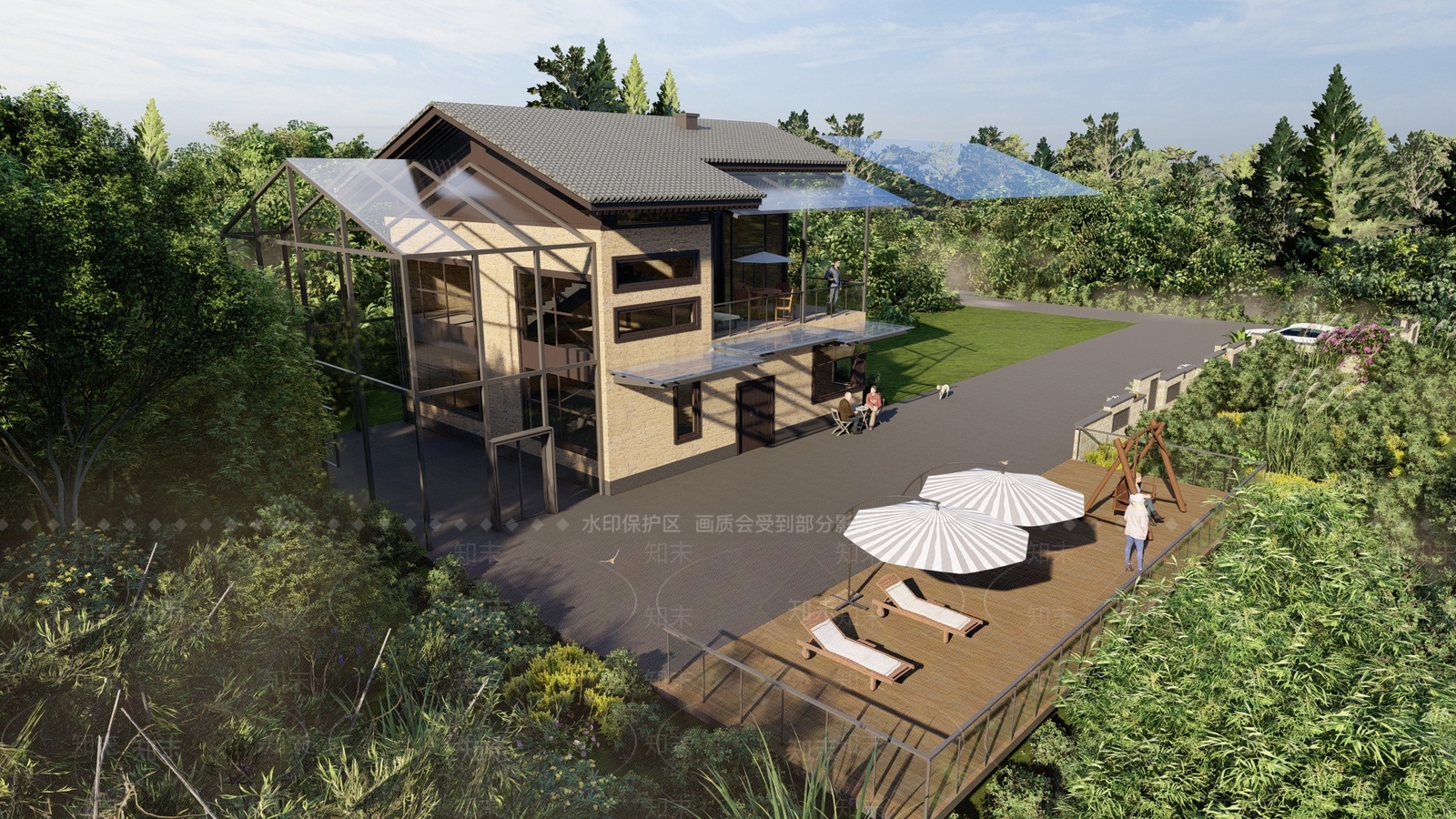 现代农村自建乡村民房SU模型下载【ID:1127903983】