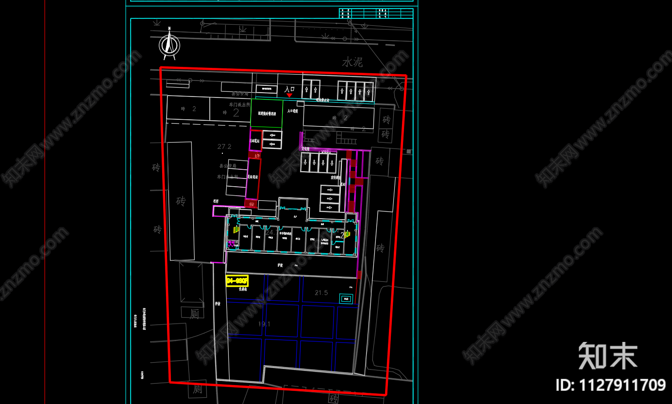 车门乡派出所室外附属工程雨污管网工程cad施工图下载【ID:1127911709】