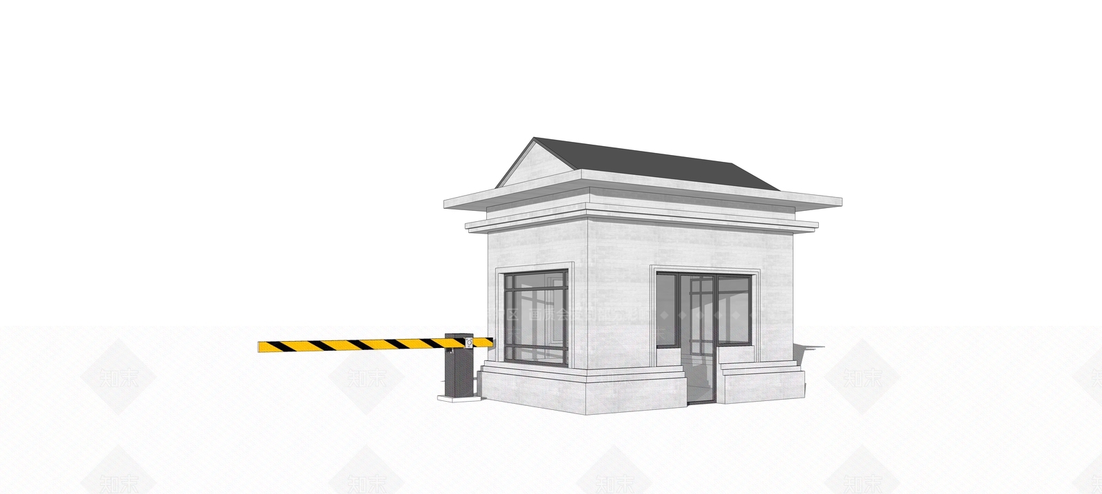 现代小公建SU模型草图